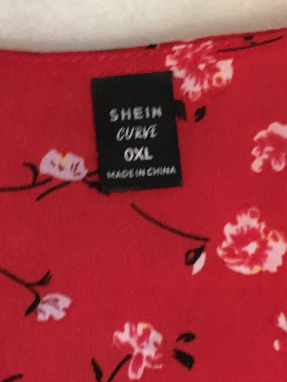 SHEIN Boho Ditsy Floral Print Puff Sleeve Knot Side Wrap Dress Size 0XL Short